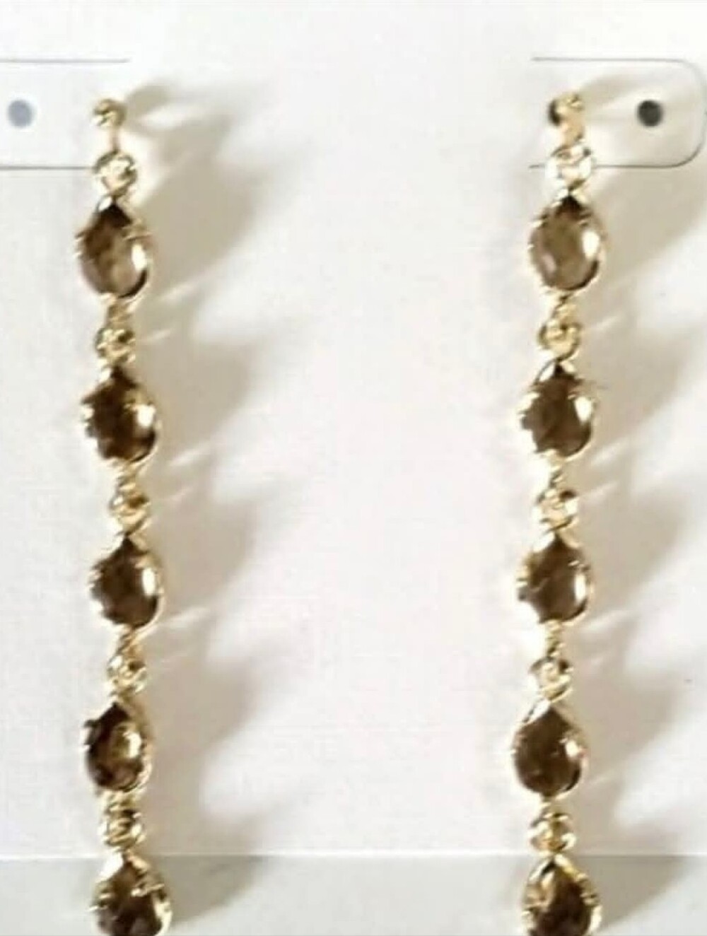 HTF Vintage McCall Smoky Quartz Linear Earrings EUC. Tavi Stones